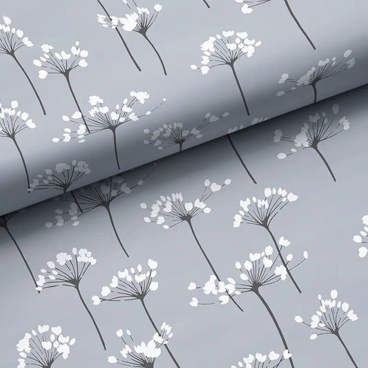 Dandelion Traditional Wallpaper - Silver, Swatch