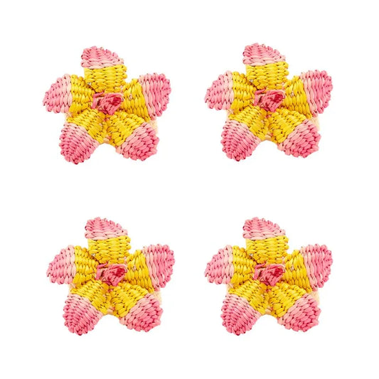 Handwoven Coro Cora Napkin Rings, Set of 4 - Multi