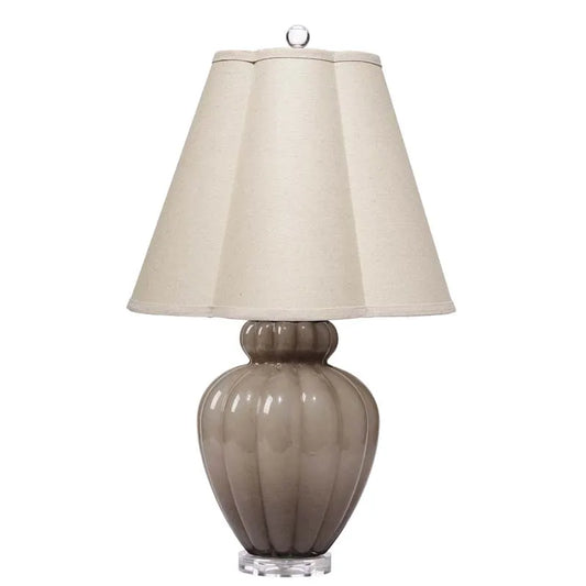 Handblown Glass Gourd Table Lamp - Taupe