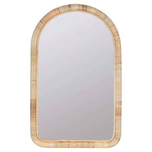 Arched Rattan Wall Mirror - Natural