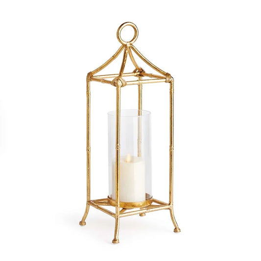 Faux Bamboo Lantern - Gold,  S