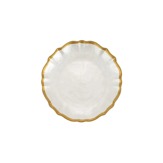Baroque Glass Salad Plate - White