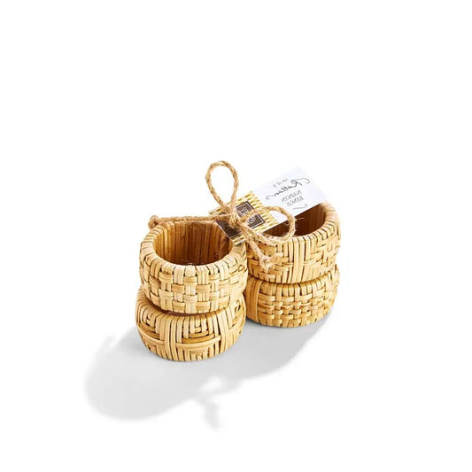 Cane Napkin Rings, Set of 4 - Natural
