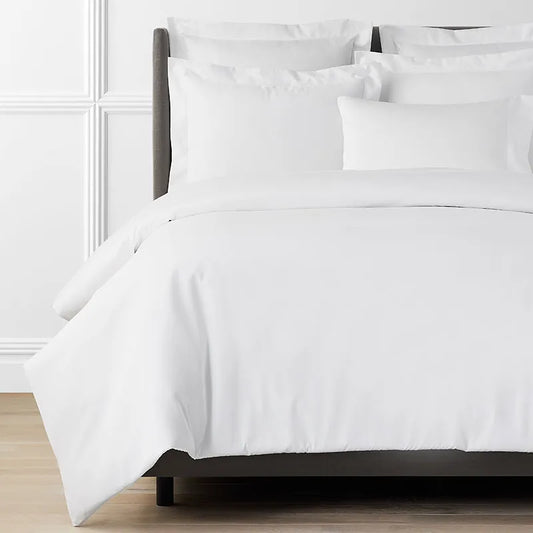 Premium Smooth Supima® Cotton Wrinkle-Free Sateen Duvet Cover - White, Full/Queen