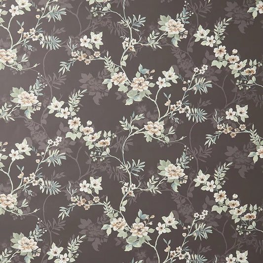 Charming Floral Removable Wallpaper - Cocoa,  Panel